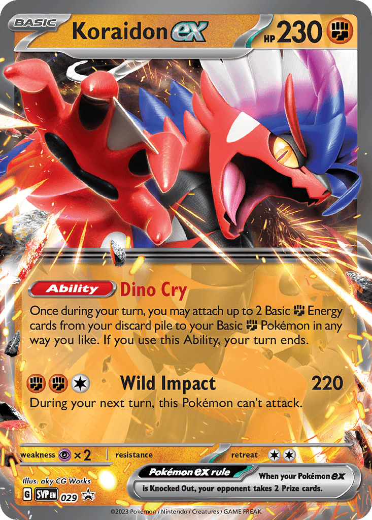 Koraidon ex z edície Scarlet & Violet Black Star Promos, karta č.29