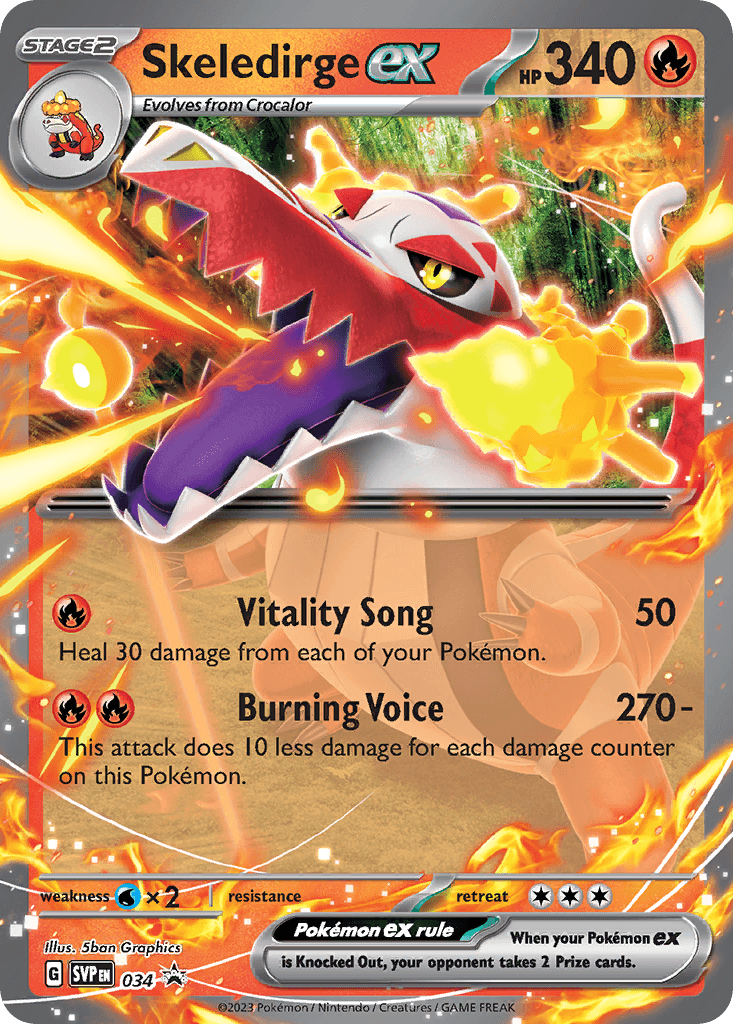 Skeledirge ex z edície Scarlet & Violet Black Star Promos, karta č.34