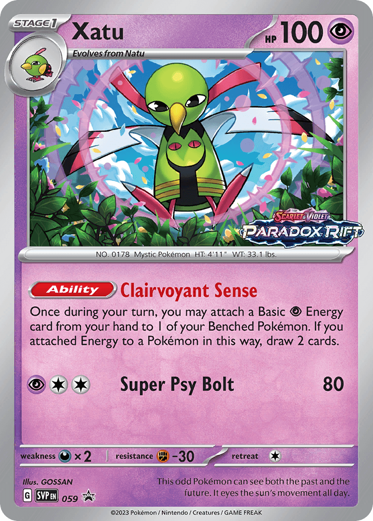 Xatu z edície Scarlet & Violet Black Star Promos, karta č.59