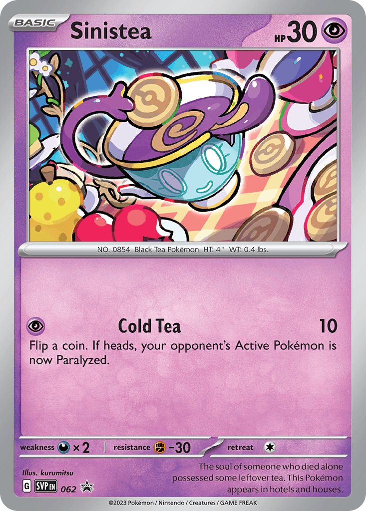 Sinistea z edície Scarlet & Violet Black Star Promos, karta č.62