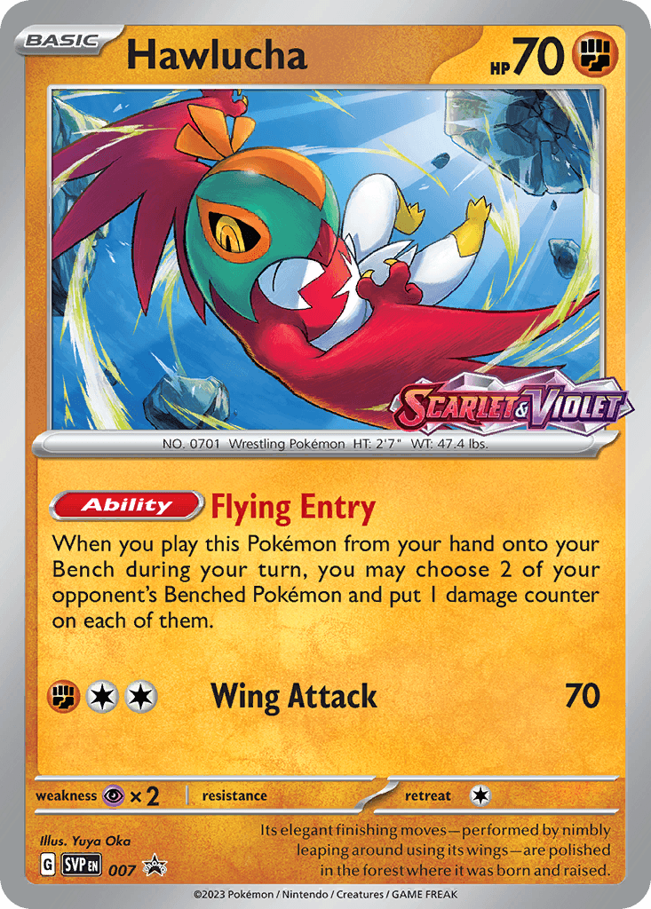 Hawlucha z edície Scarlet & Violet Black Star Promos, karta č.7