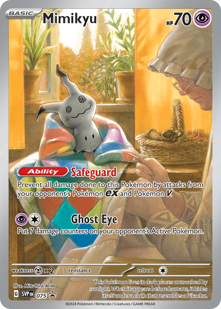 Mimikyu z edície Scarlet & Violet Black Star Promos, karta č.75