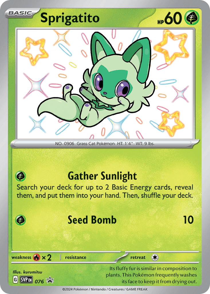 Sprigatito z edície Scarlet & Violet Black Star Promos, karta č.76
