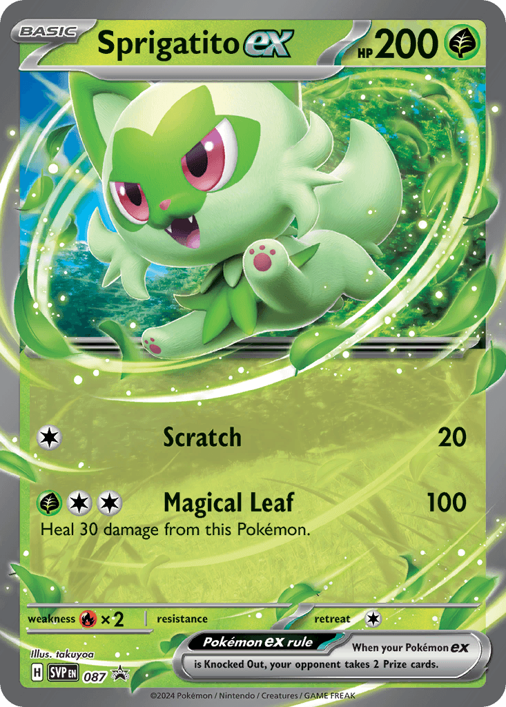 Sprigatito ex z edície Scarlet & Violet Black Star Promos, karta č.87