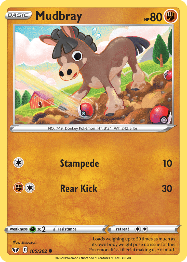 Mudbray z edície Sword & Shield, karta č.105