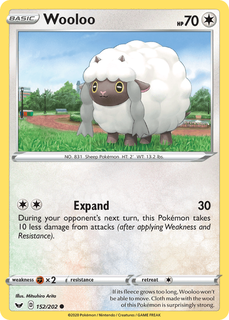 Wooloo z edície Sword & Shield, karta č.152