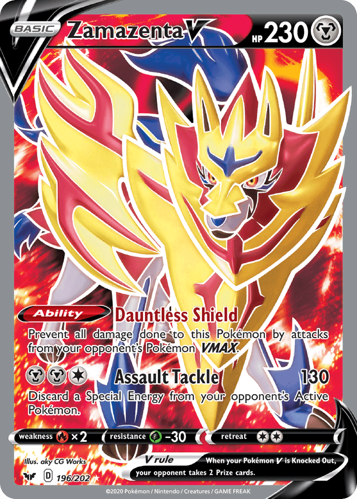 Zamazenta V z edície Sword & Shield, karta č.196