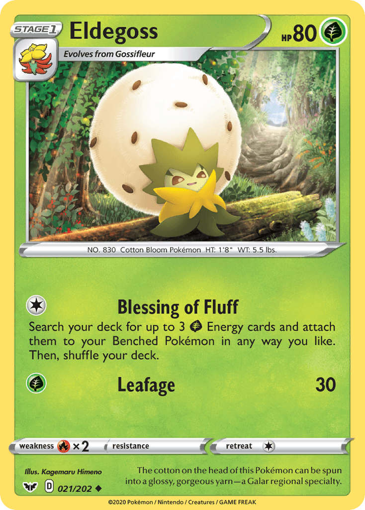 Eldegoss z edície Sword & Shield, karta č.21