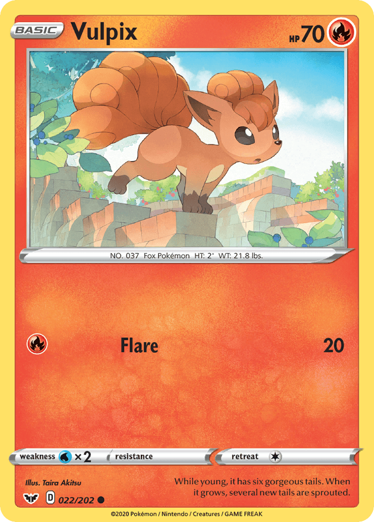 Vulpix z edície Sword & Shield, karta č.22