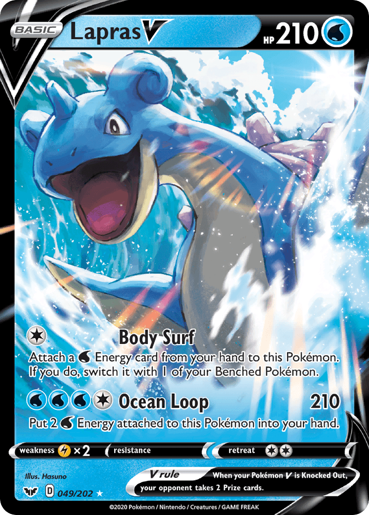 Lapras V z edície Sword & Shield, karta č.49