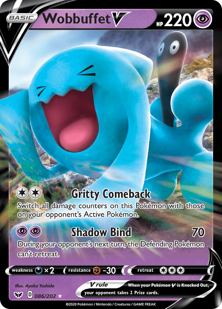 Wobbuffet V z edície Sword & Shield, karta č.86