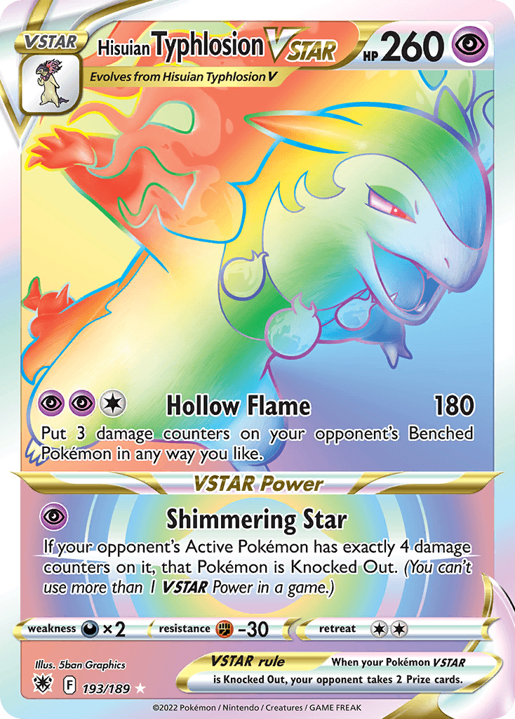 Hisuian Typhlosion VSTAR z edície Astral Radiance, karta č.193