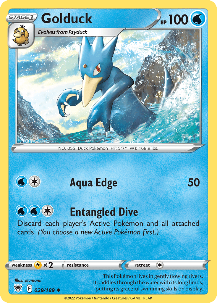 Golduck z edície Astral Radiance, karta č.29