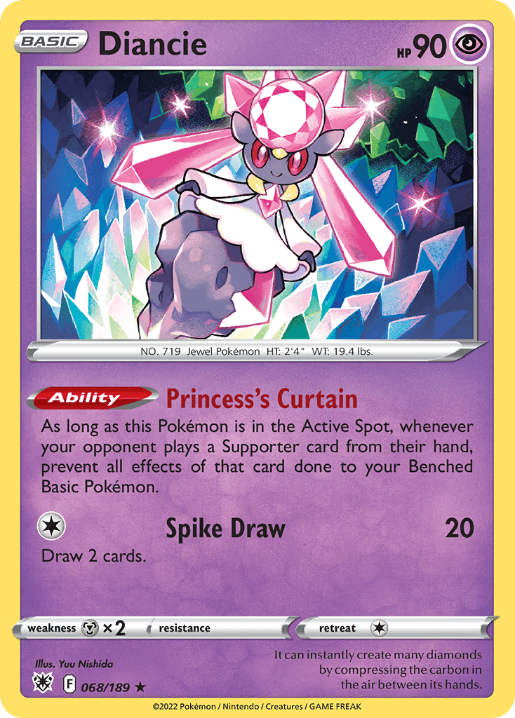 Diancie z edície Astral Radiance, karta č.68
