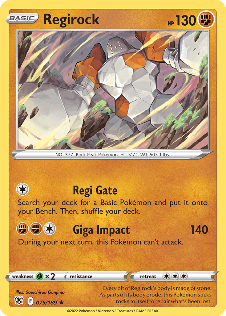 Regirock z edície Astral Radiance, karta č.75