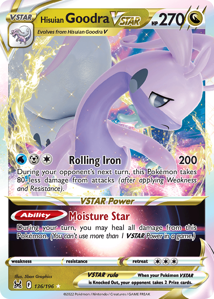 Hisuian Goodra VSTAR z edície Lost Origin, karta č.136