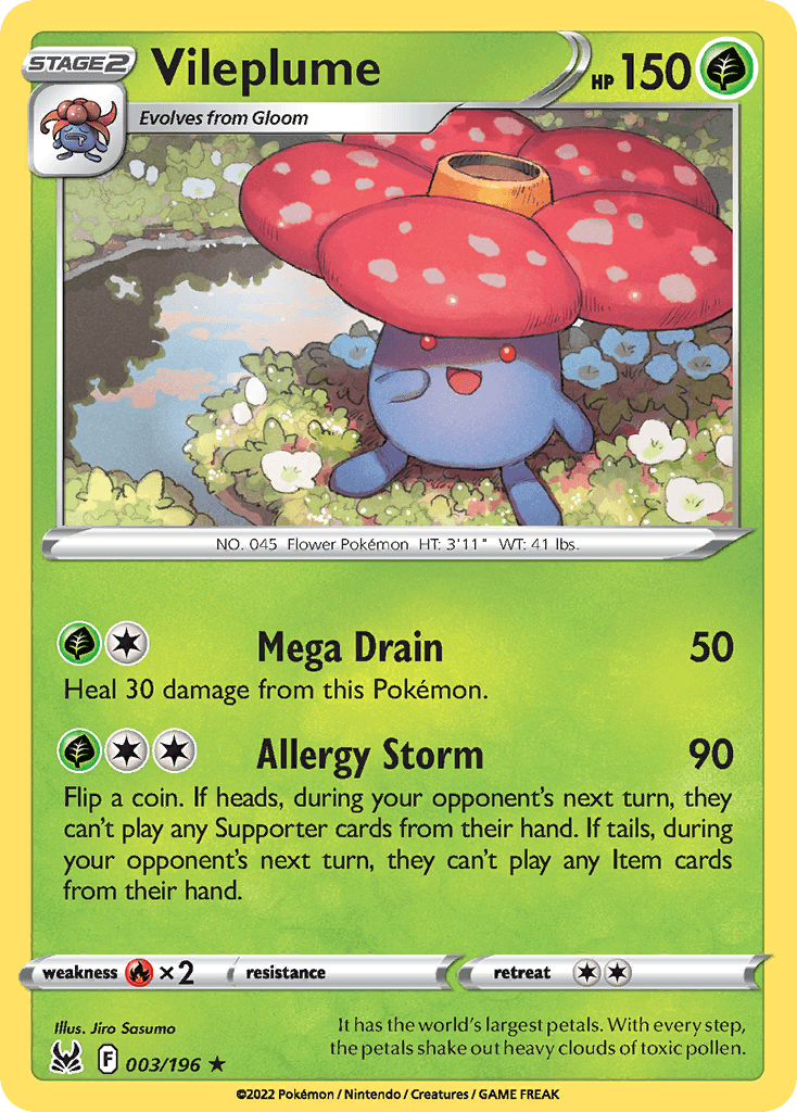 Vileplume z edície Lost Origin, karta č.3