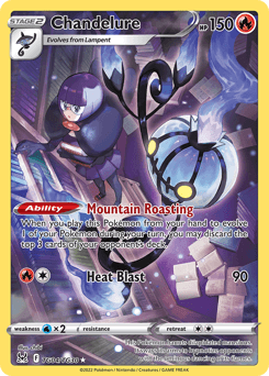 Chandelure z edície Lost Origin Trainer Gallery, karta č.TG04