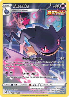 Banette z edície Lost Origin Trainer Gallery, karta č.TG07