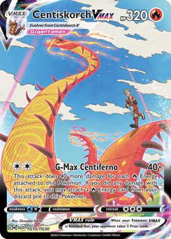 Centiskorch VMAX z edície Lost Origin Trainer Gallery, karta č.TG15