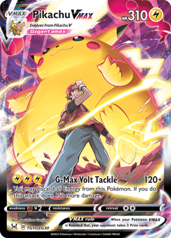Pikachu VMAX z edície Lost Origin Trainer Gallery, karta č.TG17