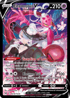 Enamorus V z edície Lost Origin Trainer Gallery, karta č.TG18