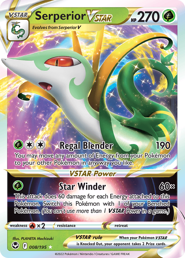 Serperior VSTAR z edície Silver Tempest, karta č.8