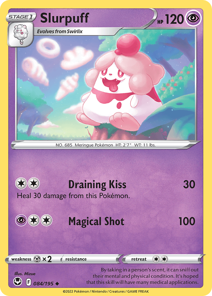 Slurpuff z edície Silver Tempest, karta č.84