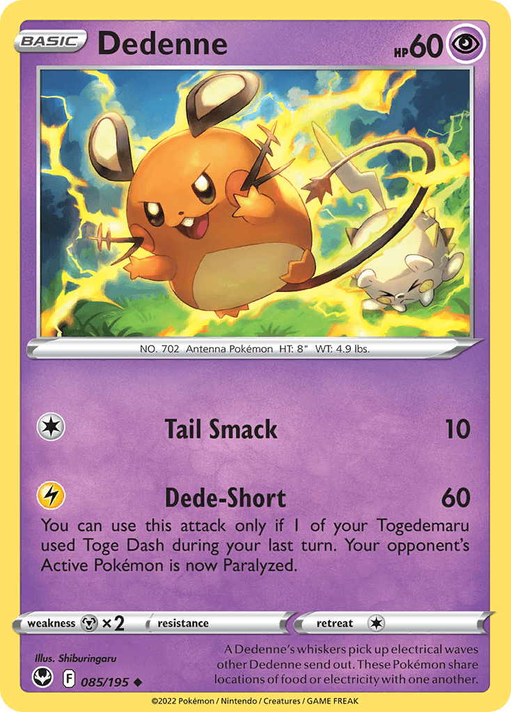 Dedenne z edície Silver Tempest, karta č.85