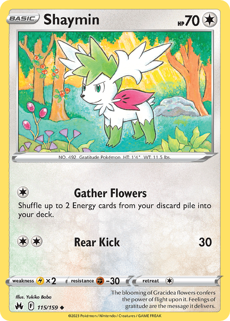 Shaymin z edície Crown Zenith, karta č.115