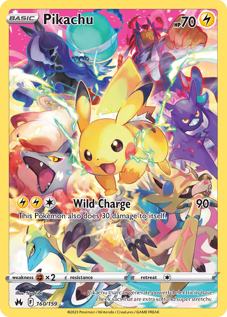 Pikachu z edície Crown Zenith, karta č.160