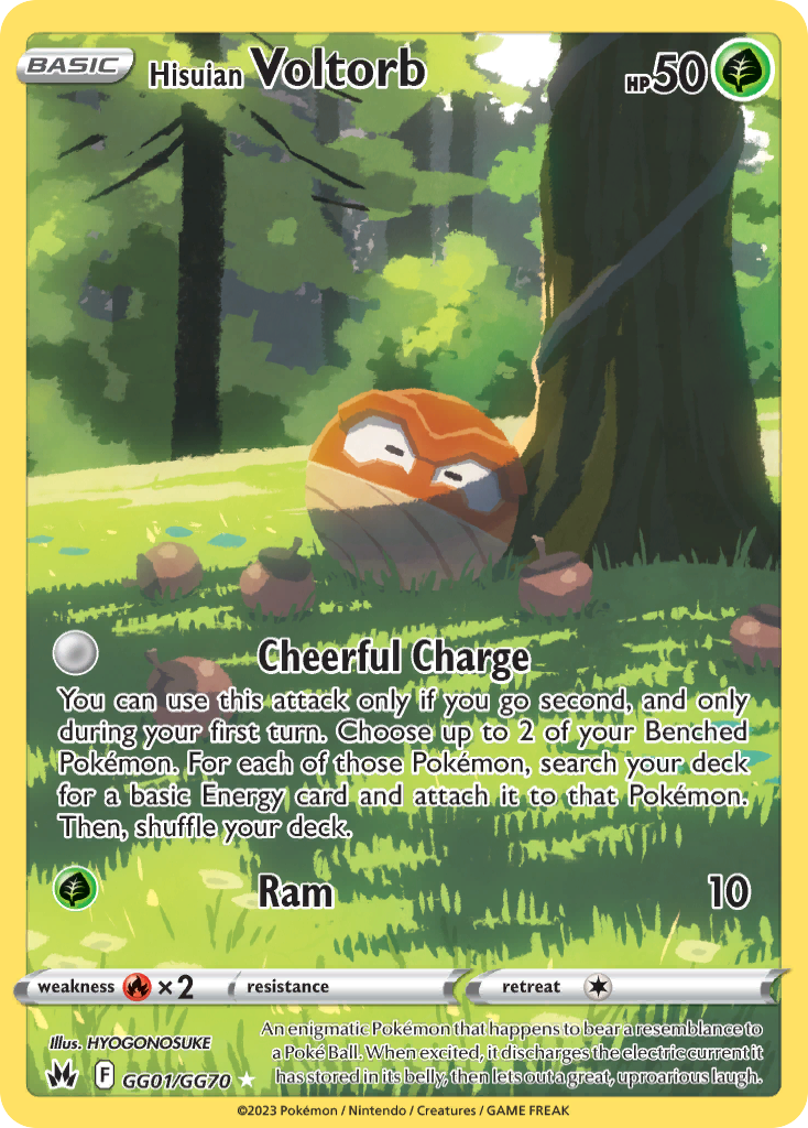 Hisuian Voltorb z edície Crown Zenith Galarian Gallery, karta č.GG01