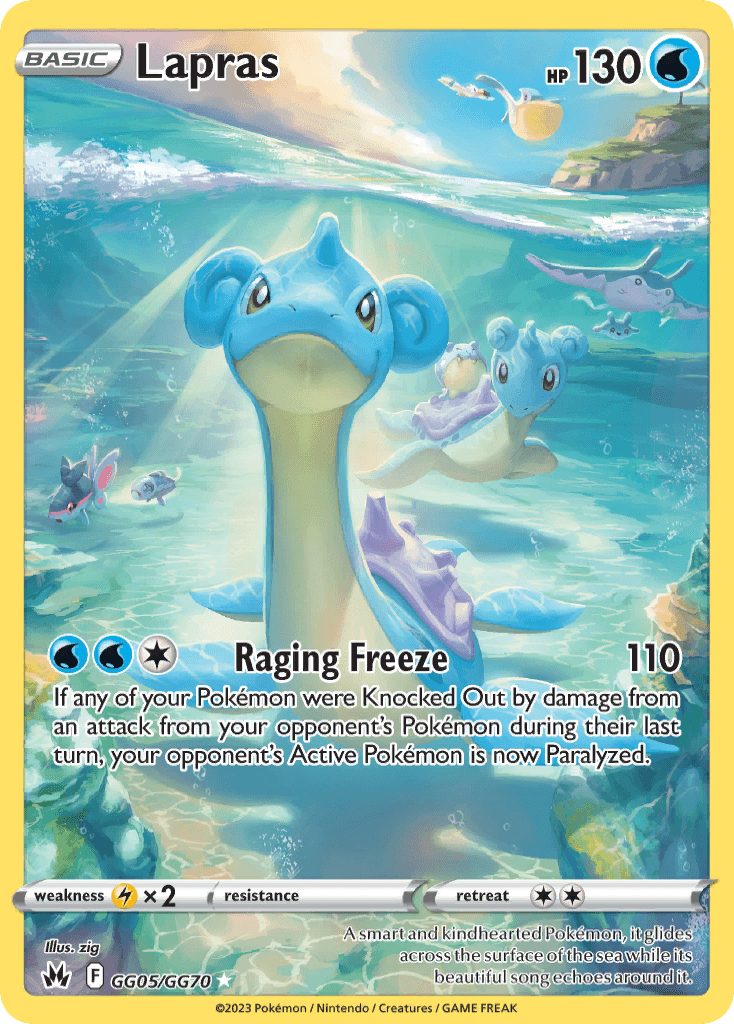 Lapras z edície Crown Zenith Galarian Gallery, karta č.GG05