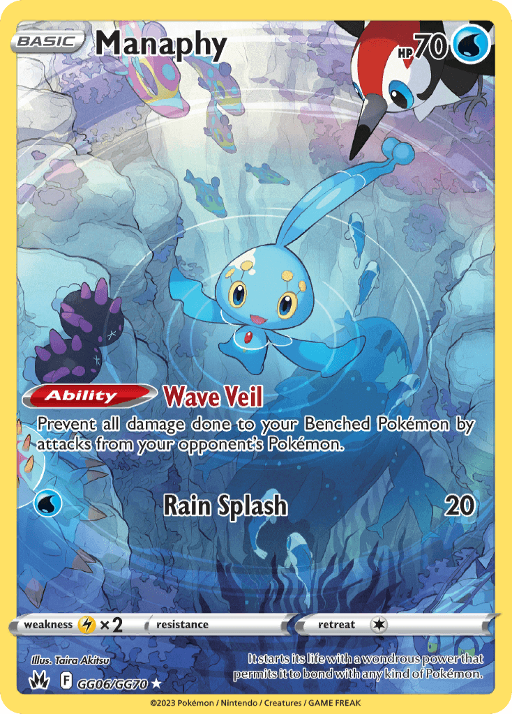 Manaphy z edície Crown Zenith Galarian Gallery, karta č.GG06
