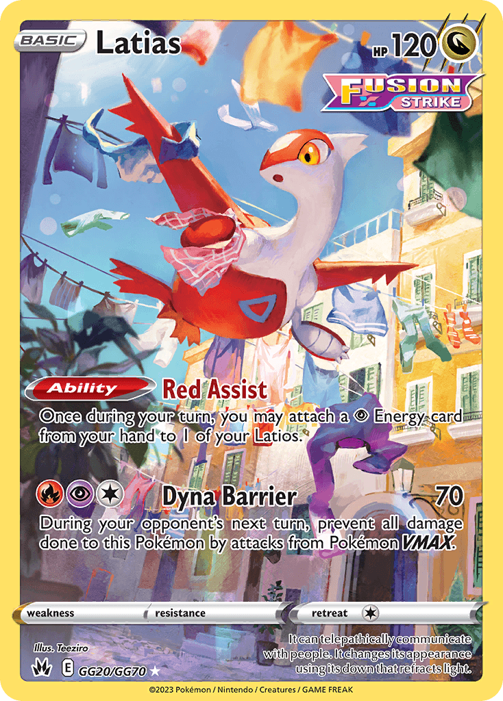Latias z edície Crown Zenith Galarian Gallery, karta č.GG20