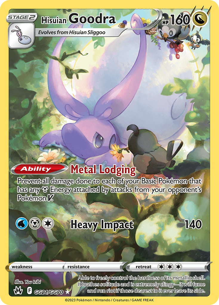 Hisuian Goodra z edície Crown Zenith Galarian Gallery, karta č.GG21