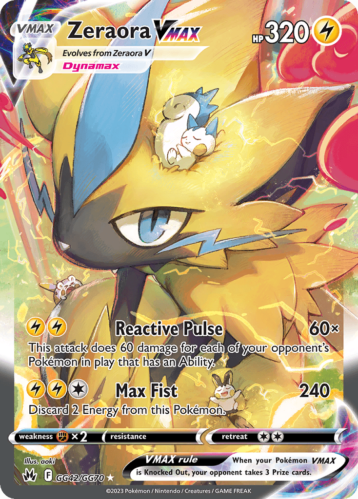 Zeraora VMAX z edície Crown Zenith Galarian Gallery, karta č.GG42