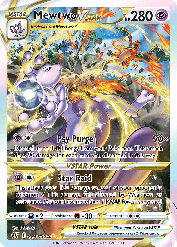 Mewtwo VSTAR z edície Crown Zenith Galarian Gallery, karta č.GG44