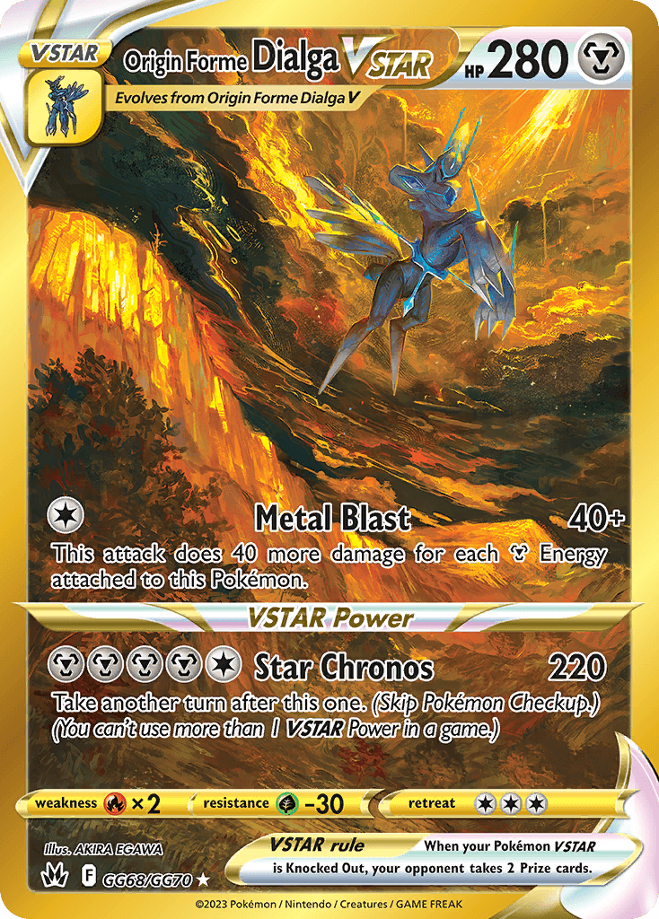 Origin Forme Dialga VSTAR z edície Crown Zenith Galarian Gallery, karta č.GG68