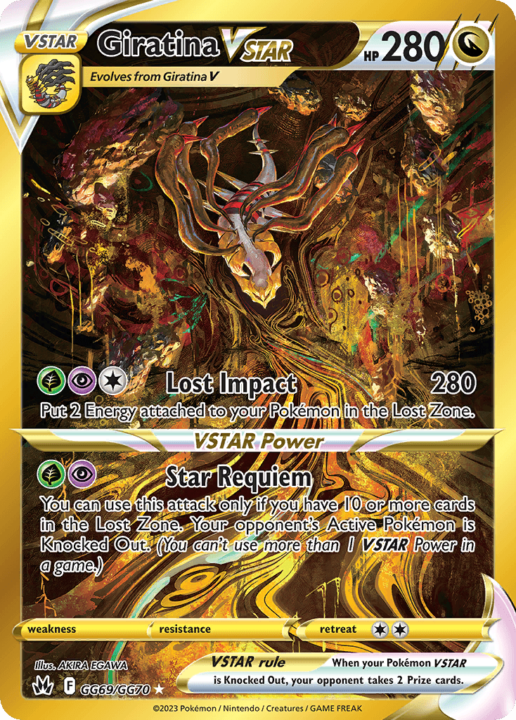 Giratina VSTAR z edície Crown Zenith Galarian Gallery, karta č.GG69