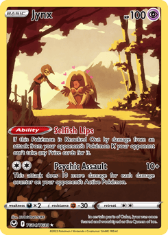 Jynx z edície Silver Tempest Trainer Gallery, karta č.TG04