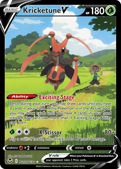 Kricketune V z edície Silver Tempest Trainer Gallery, karta č.TG12