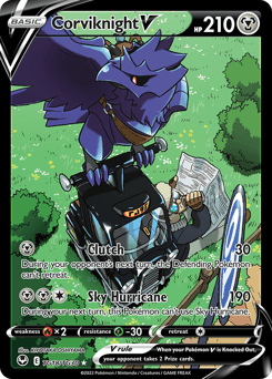 Corviknight V z edície Silver Tempest Trainer Gallery, karta č.TG18