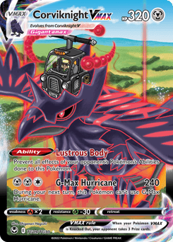 Corviknight VMAX z edície Silver Tempest Trainer Gallery, karta č.TG19