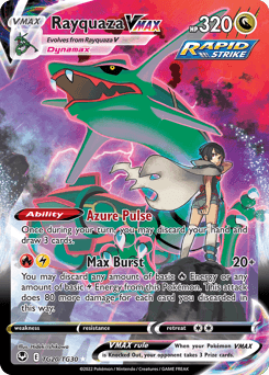 Rayquaza VMAX z edície Silver Tempest Trainer Gallery, karta č.TG20