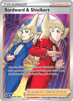 Sordward & Shielbert z edície Silver Tempest Trainer Gallery, karta č.TG28
