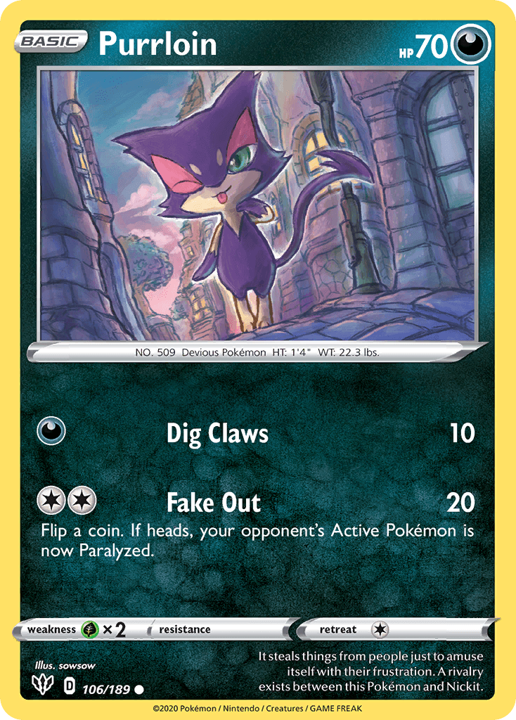 Purrloin z edície Darkness Ablaze, karta č.106