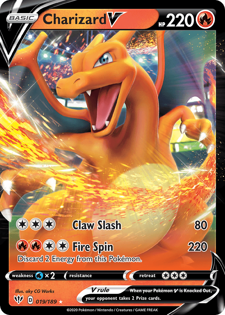 Charizard V z edície Darkness Ablaze, karta č.19