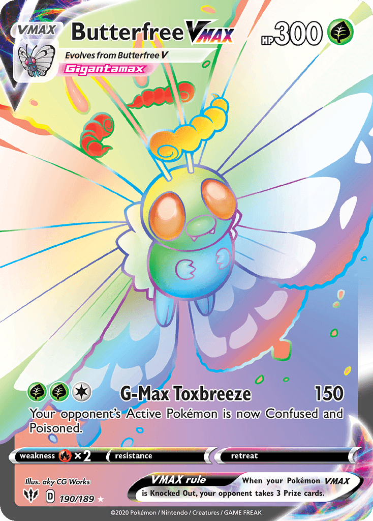 Butterfree VMAX z edície Darkness Ablaze, karta č.190