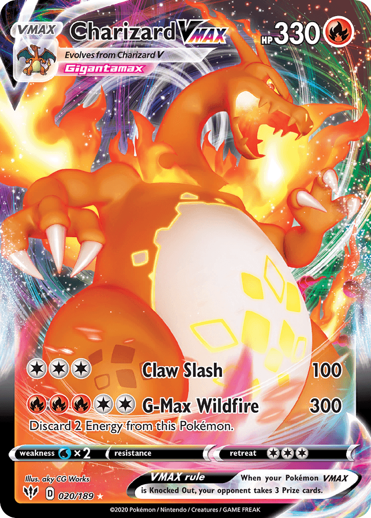 Charizard VMAX z edície Darkness Ablaze, karta č.20